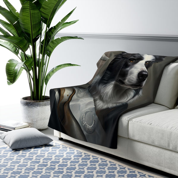 Border Collie Renaissance Royal Portrait Regal Throw Blanket | Premium Dog Prints | Tritan — Lifestyle View