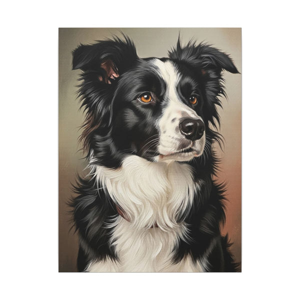 Border Collie Royal Portrait Canvas Wall Art | Majestic Dog Art Print | distinctive Pet Owner Gift for Home Decor — Lifestyle View