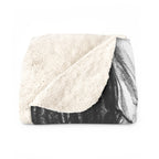 Boston Terrier Charcoal sherpa blanket by Tritan, folded
