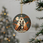 Boston Terrier Halloween Poster ceramic ornament by Tritan, context