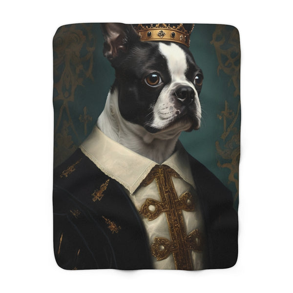 Boston Terrier Kings & Queens Royal Portrait Regal Throw Blanket | Premium Dog Prints | Tritan