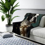 Boston Terrier Kings & Queens Royal Portrait Regal Throw Blanket | Premium Dog Prints | Tritan