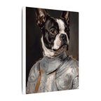 Boston Terrier Medieval Knight Portrait Canvas Wall Art, Regal Dog Painting, Boston Terrier Lover Gift, Stretched Canvas