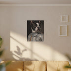 Boston Terrier Medieval Knight canvas print by Tritan, sofa wall