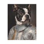 Boston Terrier Medieval Knight canvas print by Tritan, front