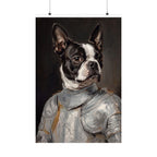 Boston Terrier Medieval Knight matte poster print by Tritan, front