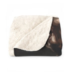 Boston Terrier Medieval Knight sherpa blanket by Tritan, folded