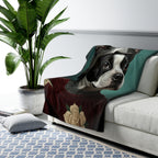 Boston Terrier Medieval Knight Portrait Regal Throw Blanket | Premium Dog Prints | Tritan