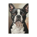 Boston Terrier Oil Portrait canvas print by Tritan, front