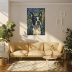 Boston Terrier Post-Impressionist canvas print by Tritan, sofa wall