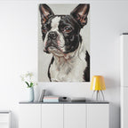 Boston Terrier Oil Portrait canvas print by Tritan, desk wall