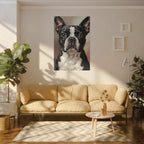 Boston Terrier Oil Portrait canvas print by Tritan, sofa wall