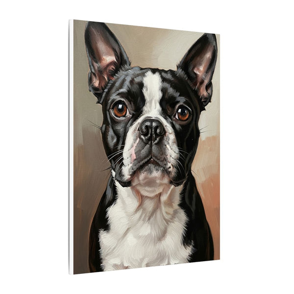 Boston Terrier Oil Portrait Canvas Wall Art | Dog Lover Gift | Pet Memorial Decor | Boston Terrier Mom Dad Gift
