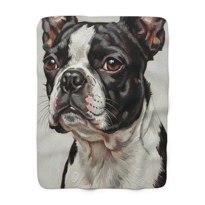 Boston Terrier Oil Portrait Regal Throw Blanket | Premium Dog Prints | Tritan
