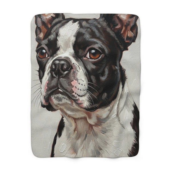 Boston Terrier Oil Portrait Regal Throw Blanket | Premium Dog Prints | Tritan