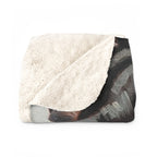 Boston Terrier Oil Portrait sherpa blanket by Tritan, folded