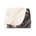 Boston Terrier Oil Portrait sherpa blanket by Tritan, folded