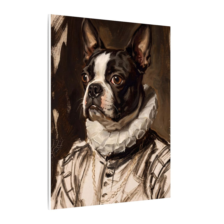 Boston Terrier Renaissance Royal canvas print by Tritan, side