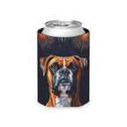 Boxer Can Cooler, 4th of July Patriotic Dog Art Pattern, Boxer Dog Gift, Summer Party Favor, USA Flag Drinkware, Boxer Mom Dad Present