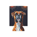 Boxer Can Cooler, 4th of July Patriotic Dog Art Pattern, Boxer Dog Gift, Summer Party Favor, USA Flag Drinkware, Boxer Mom Dad Present