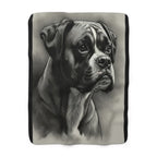 Boxer Charcoal Portrait Art Throw Blanket | Premium Dog Prints | Tritan