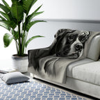 Boxer Charcoal Portrait Art Throw Blanket | Premium Dog Prints | Tritan