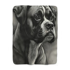 Boxer Charcoal Portrait Art Throw Blanket | Premium Dog Prints | Tritan