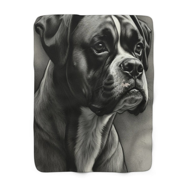 Boxer Charcoal Portrait Art Throw Blanket | Premium Dog Prints | Tritan