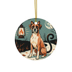 Boxer Halloween Poster ceramic ornament by Tritan, front