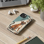 Boxer Halloween tough phone case by Tritan, on a desk
