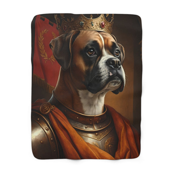 Boxer Kings & Queens Royal Portrait Regal Throw Blanket | Premium Dog Prints | Tritan