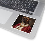 Boxer Kings & Queens vinyl sticker by Tritan, on a laptop