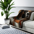 Boxer Medieval Knight Portrait Regal Throw Blanket | Premium Dog Prints | Tritan