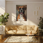 Boxer Oil Portrait canvas print by Tritan, sofa wall