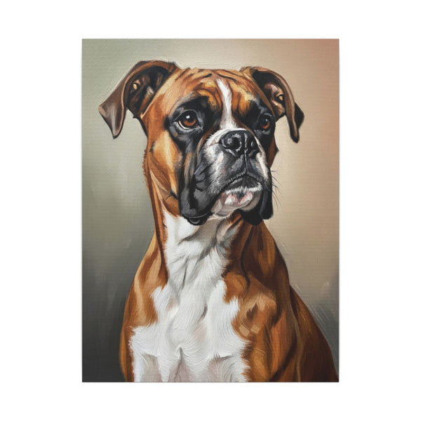 Boxer Wall Art Canvas Print, Regal Oil Portrait for Boxer Lovers, Dog Owner Gift, Pet Mom Dad Present, Stretched Canvas Home Decor — Lifestyle View