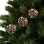 Bulldog Halloween Poster ceramic ornament by Tritan, set