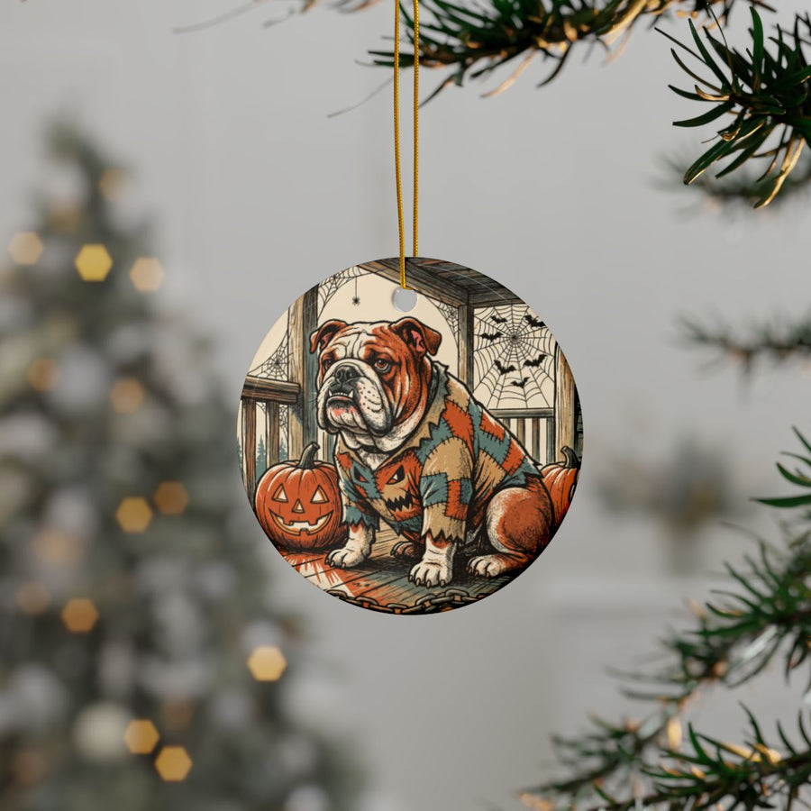 Bulldog Halloween Poster ceramic ornament by Tritan, context