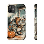 Bulldog Halloween tough phone case by Tritan, front and side