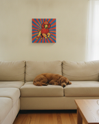 Standard Poodle Comic Art Canvas, Dynamic Pop Art Dog Print, Retro Halftone Effect Wall Decor