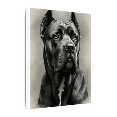 Cane Corso Charcoal Portrait Canvas Wall Art | Dog Lover Gift | Stretched Canvas Print | Modern Pet Decor