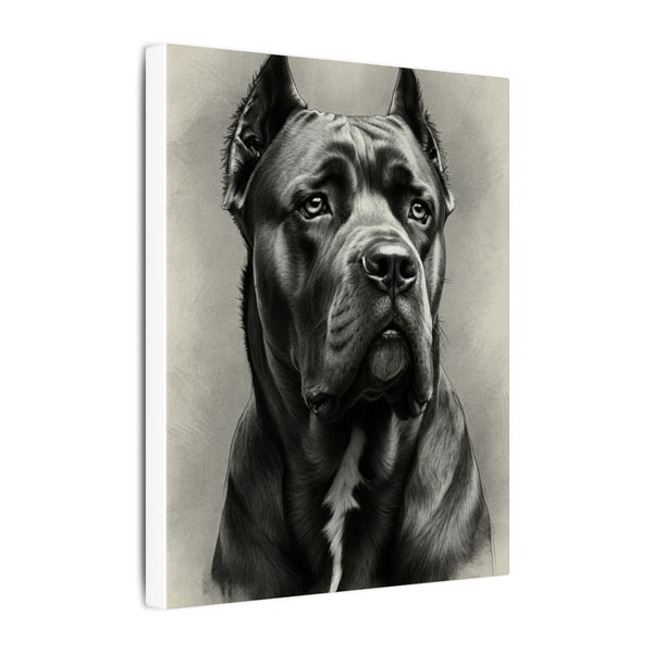 Cane Corso Charcoal Portrait Canvas Wall Art | Dog Lover Gift | Stretched Canvas Print | Modern Pet Decor