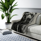 Cane Corso Charcoal Portrait Sherpa Fleece Blanket | Dog Lover Gift