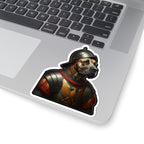 Cane Corso Medieval Knight vinyl sticker by Tritan, on a laptop