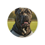 Cane Corso Oil Painting Soccer Portrait Coaster | Dog Art Gift | Pet Decor for Cane Corso Lovers