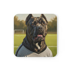 Cane Corso Oil Painting Soccer Portrait Coaster | Dog Art Gift | Pet Decor for Cane Corso Lovers