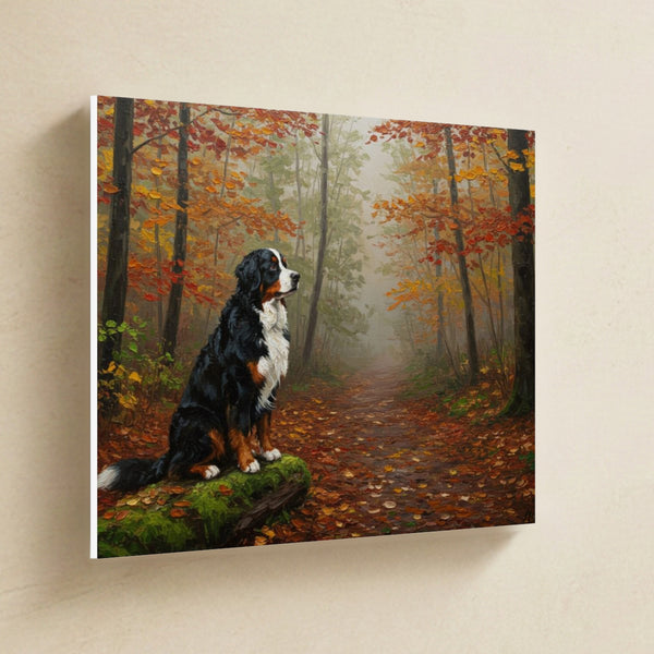 Bernese Mountain Dog Acrylic Canvas Wall Art, Colorful Dog Art, Bernese Mountain Dog Lover Gift, Stretched Canvas