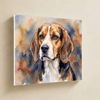 Beagle Watercolor canvas print by Tritan, angled view