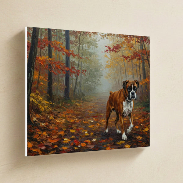 Boxer Acrylic Canvas Wall Art, Colorful Dog Art, Boxer Lover Gift, Stretched Canvas