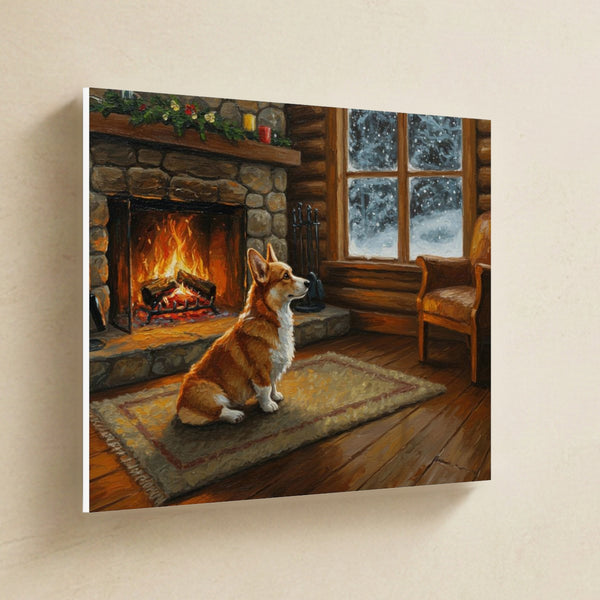 Corgi Acrylic Canvas Wall Art, Colorful Dog Art, Corgi Lover Gift, Stretched Canvas