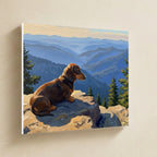 Dachshund Acrylic canvas print by Tritan, angled view